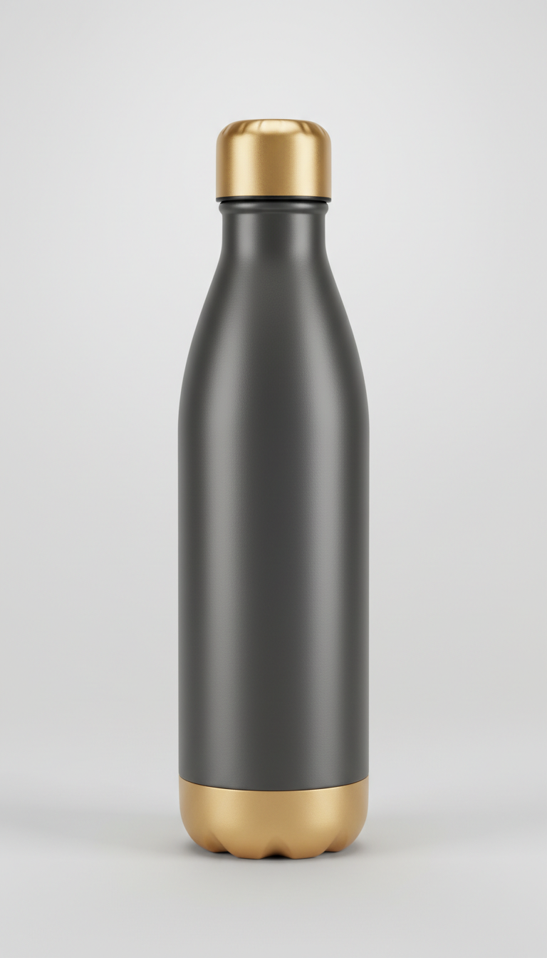 Brushed Gold-Accented Steel Water Bottle