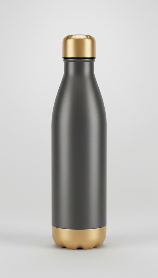 Brushed Gold-Accented Steel Water Bottle