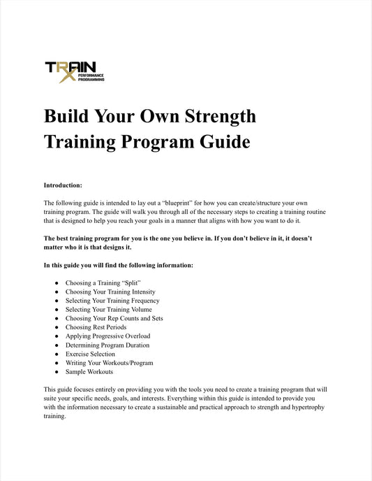 Build Your Own Strength Training Program Guide